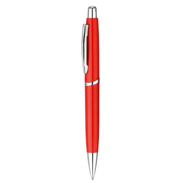 Penna in plastica con clip in metallo personalizzata colore rosso