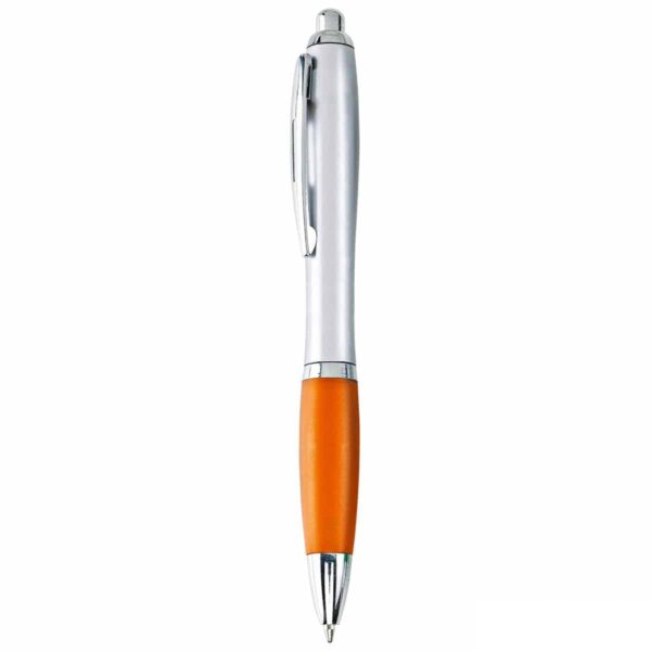 Penna economica personalizzata fusto silver impugnatura arancione