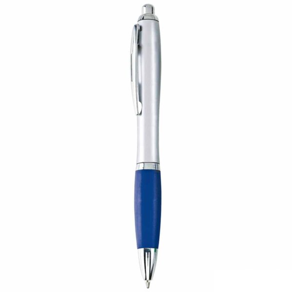 Penna economica personalizzata fusto silver impugnatura blu