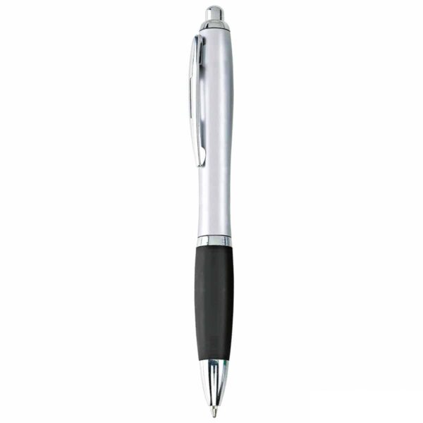 Penna economica personalizzata fusto silver impugnatura colore nero