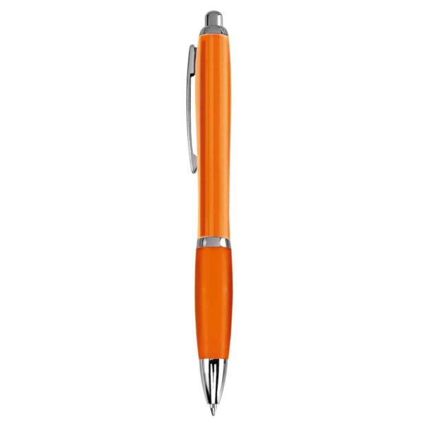 penna personalizzabile economica con fusto trasparente arancione