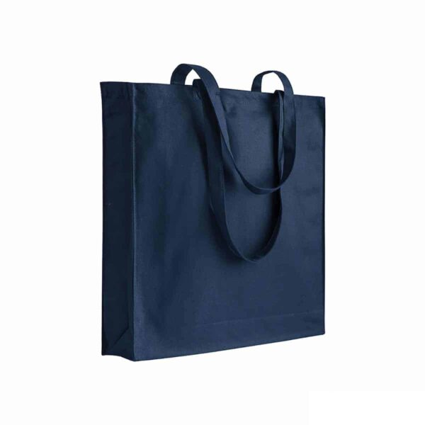 shopper canvas blu con soffietto
