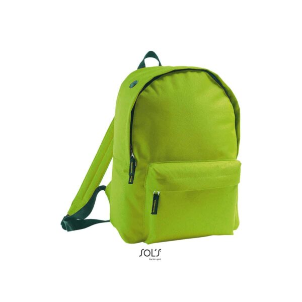 zaino verde mela con tasca frontale