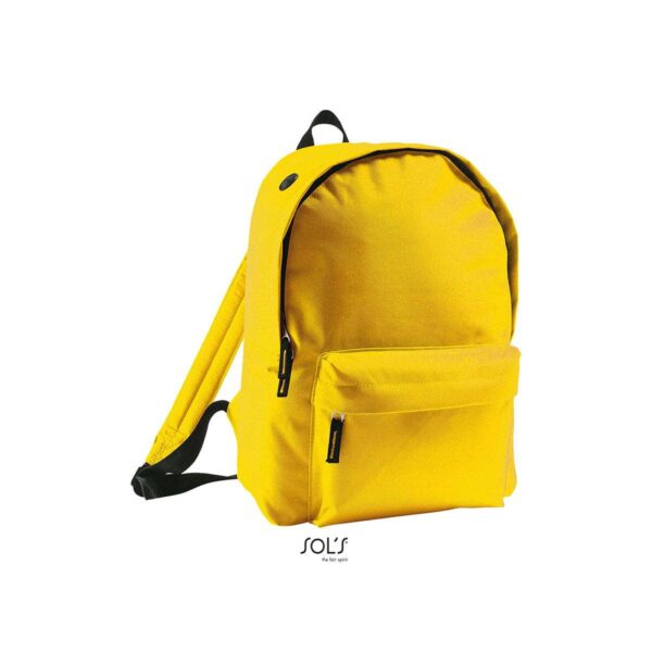 zaino con tasca con zip colore giallo