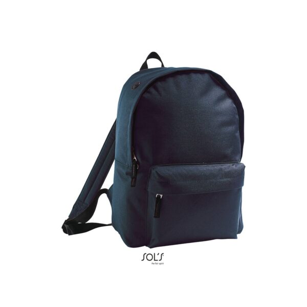 zaino blu oltremare con tasca con zip