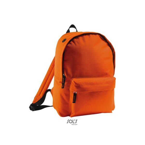 zaino arancio con tasca con zip