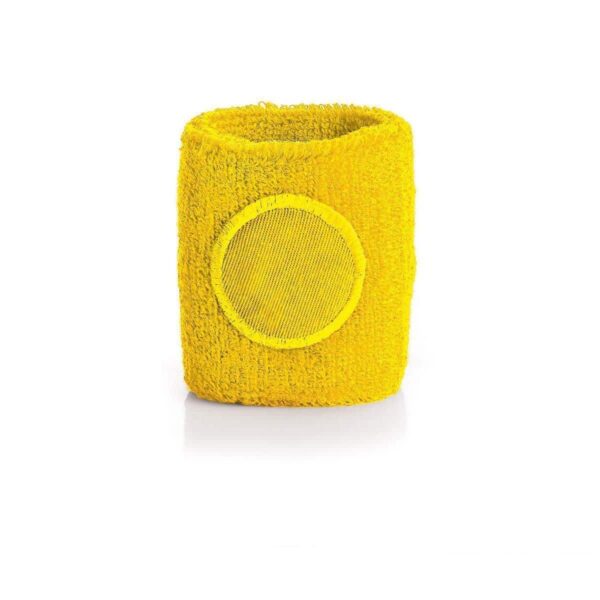 polsino tergisudore personalizzato in colore giallo, gadget sportivi personalizzati