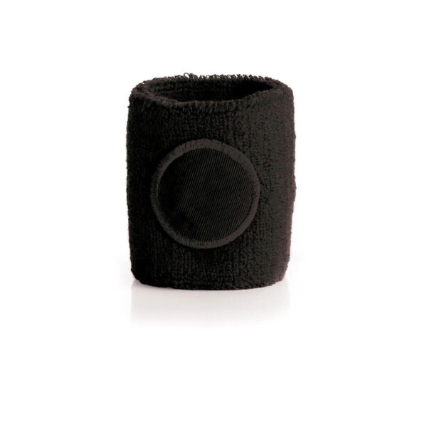 polsino tergisudore personalizzato in colore nero, gadget sportivi personalizzati
