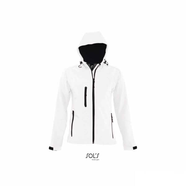 softshell donna bianco con cappuccio da personalizzare