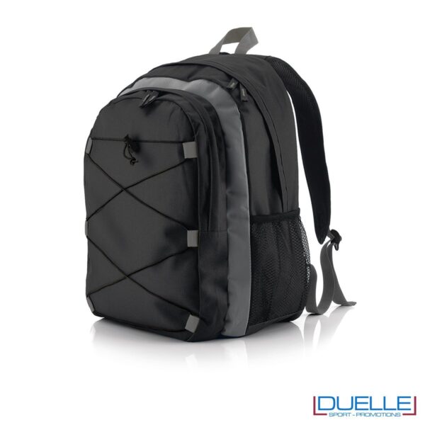zaino personalizzato montagna colore nero, gadget sport trekking. Zaino tipo north face