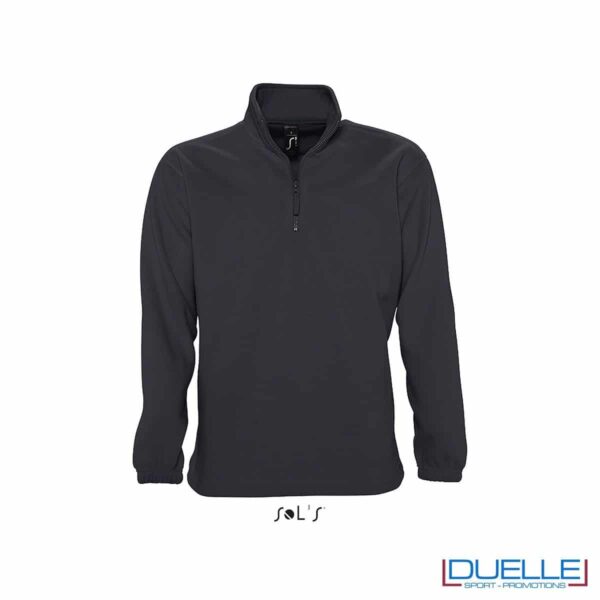 Pile unisex personalizzato mezza zip colore grigio antracite