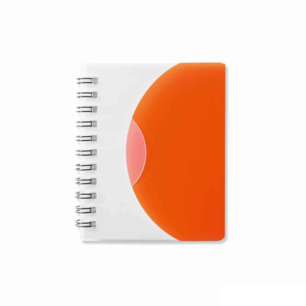 Quaderno spiralatoin plastica traslucida colore arancione