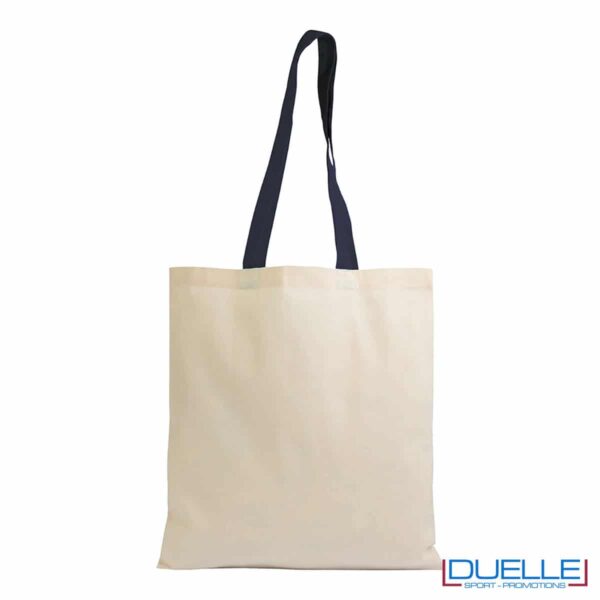 shopper von manici blu navy 135g/m² da personalizzare