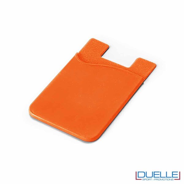 Porta biglietti da visita personalizzato in silicone colore arancione