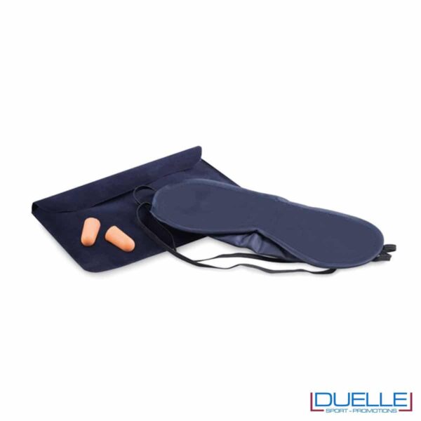 Set personalizzato viaggio 3 pezzi con busta in velluto colore blu