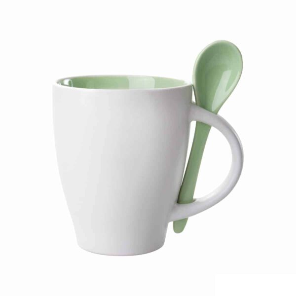tazza con cucchiaino e interno verde
