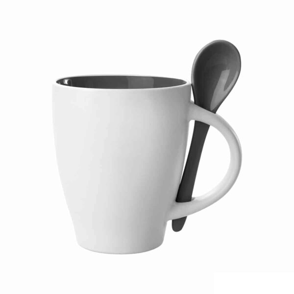 Tazza 300ml interno e cucchiaino nero