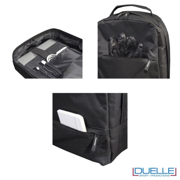 Dettagli zaino porta pc personalizzato colore nero