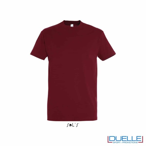 T-shirt promozionale in cotone pesante colore rosso chili personalizzata con stampa o ricamo
