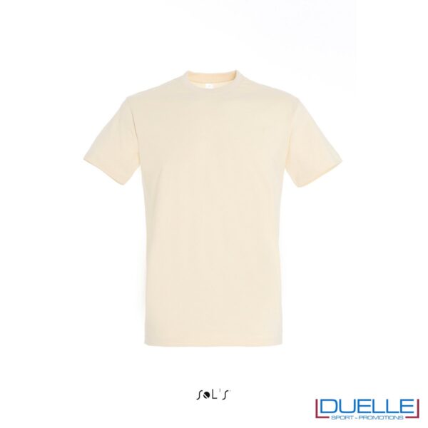 Maglietta personalizzata in cotone pesante colore crema personalizzata con stampa o ricamo