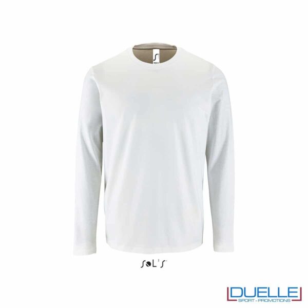 T-shirt manica lunga uomo personalizzata colore bianco