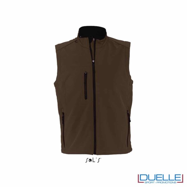 Gilet personalizzato softshell colore cioccolato