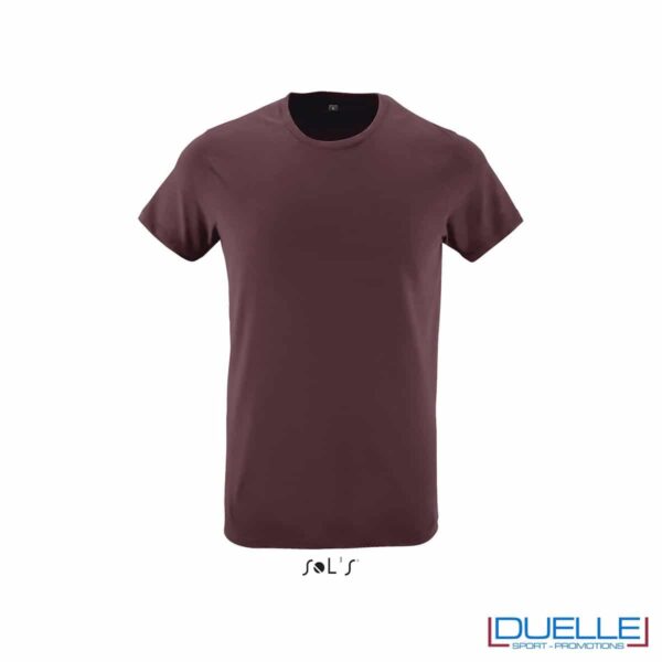 T-shirt girocollo personalizzata slim-fit colore bordeaux