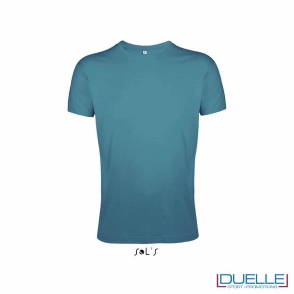 Maglietta uomo personalizzata slim-fit girocollo colore blu anatra