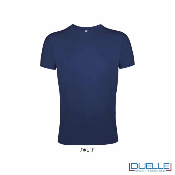 T-shirt uomo personalizzata slim-fit girocollo colore blu oltremare