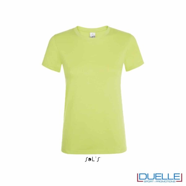 T-shirt personalizzata donna in cotone verde mela