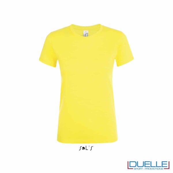 Maglietta donna personalizzata colore giallo limone