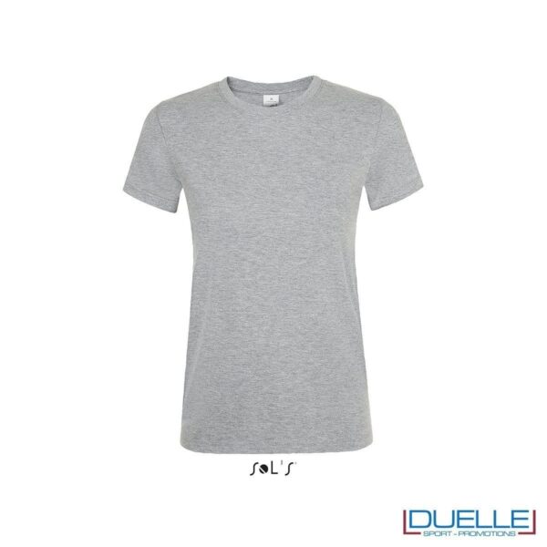 T-shirt donna personalizzata colore grigio melange