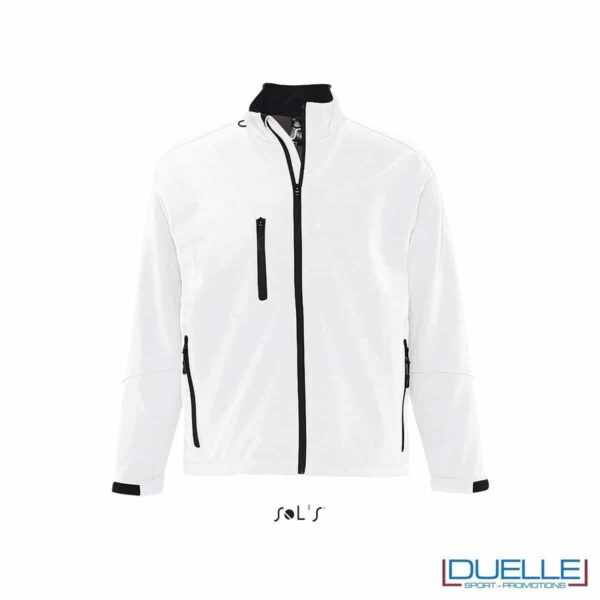 Giacca waterproof softshell personalizzata colore bianco