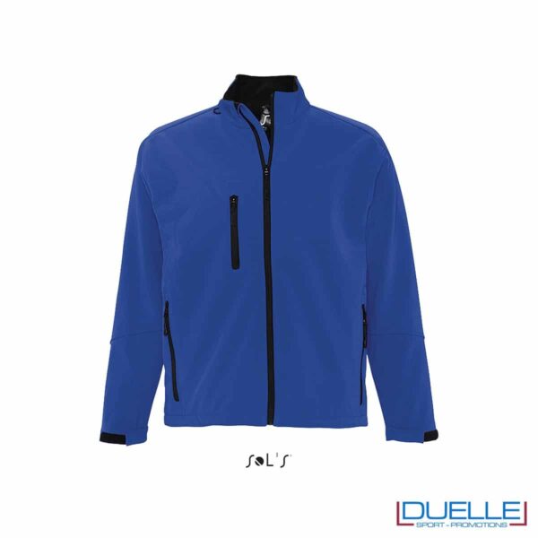 Giacca waterproof softshell personalizzata colore blu royal