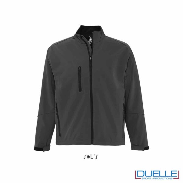 Giacca personalizzata softshell colore grigio antracite