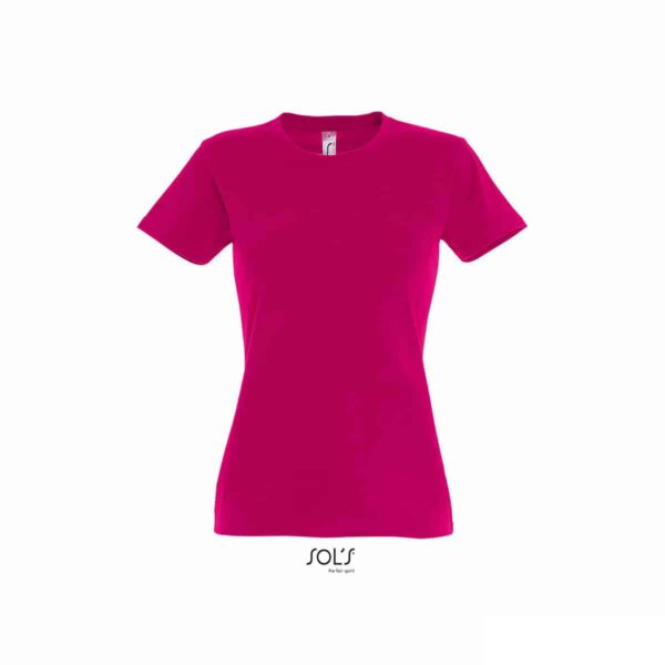 maglietta fucsia femminile con girocollo e cotone
