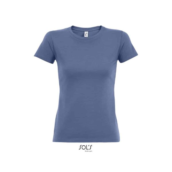 maglietta blu donna girocollo in cotone