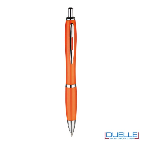 Penna economica personalizzata fusto in plastica colore arancione