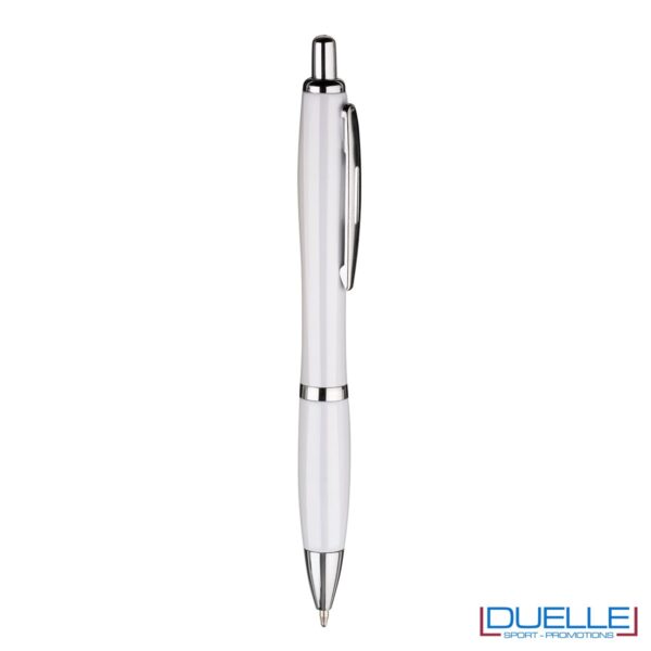 Penna economica personalizzata fusto in plastica colore bianco