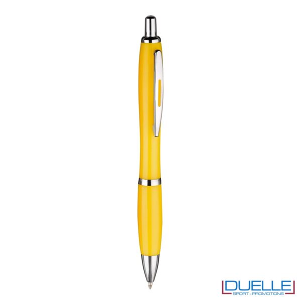 Penna economica personalizzata fusto in plastica colore giallo