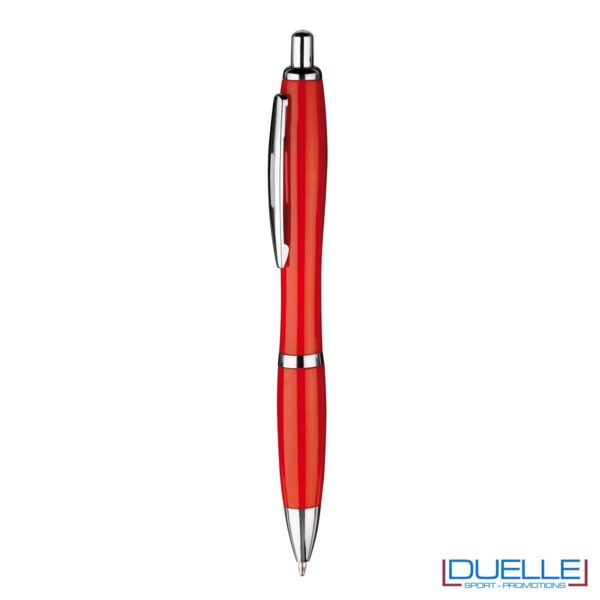 Penna economica personalizzata fusto in plastica colore rosso