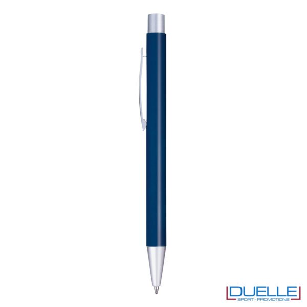 Penna in metallo personalizzata con incisione laser colore blu