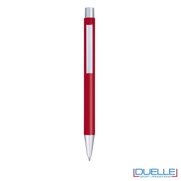 Penna in alluminio personalizzata con incisione laser colore rosso