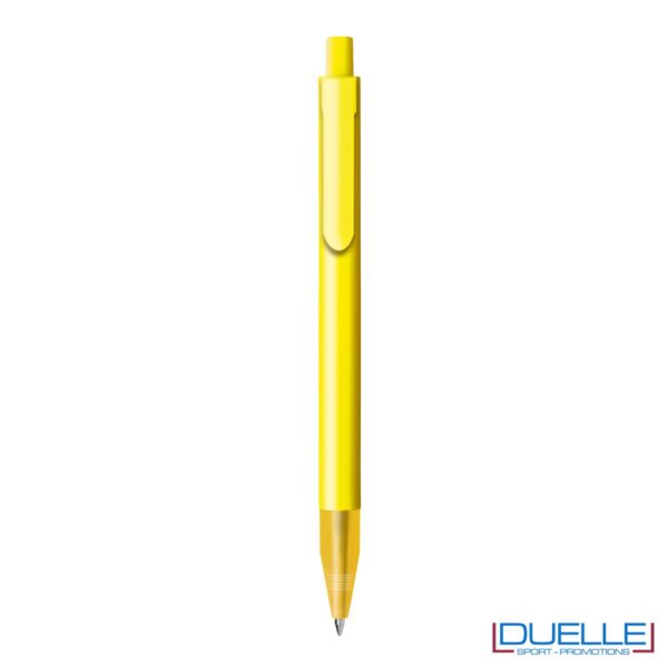 Penna personalizzata con fusto in plastica finitura satinata colore giallo