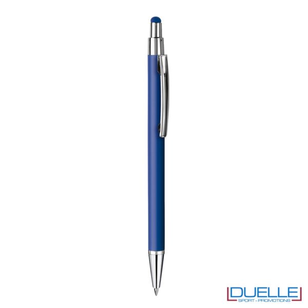Penna personalizzata finitura soft touch colore blu