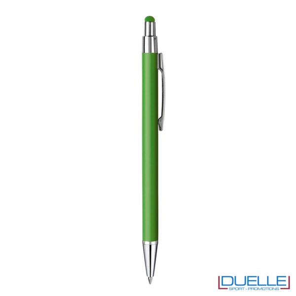 Penna personalizzata finitura soft touch colore verde