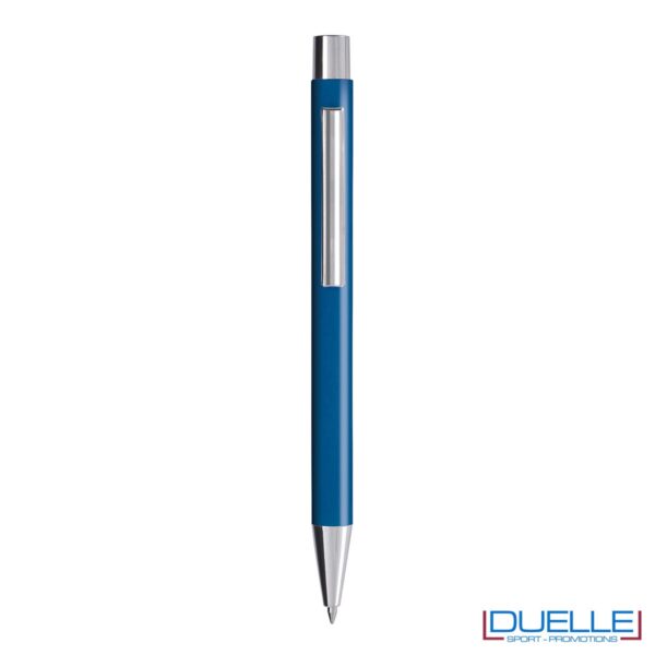 Penna personalizzata fusto soft touch colore blu