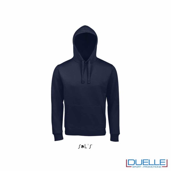 Felpa unisex con cappuccio promozionale colore blu oltremare