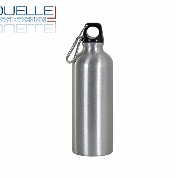 borraccia con moscchettone 500ml colore argento personalizzata