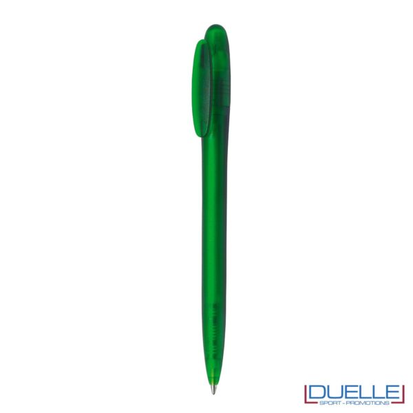 Penne fusto frost satinato Made in Italy colore verde, personalizzate con stampa